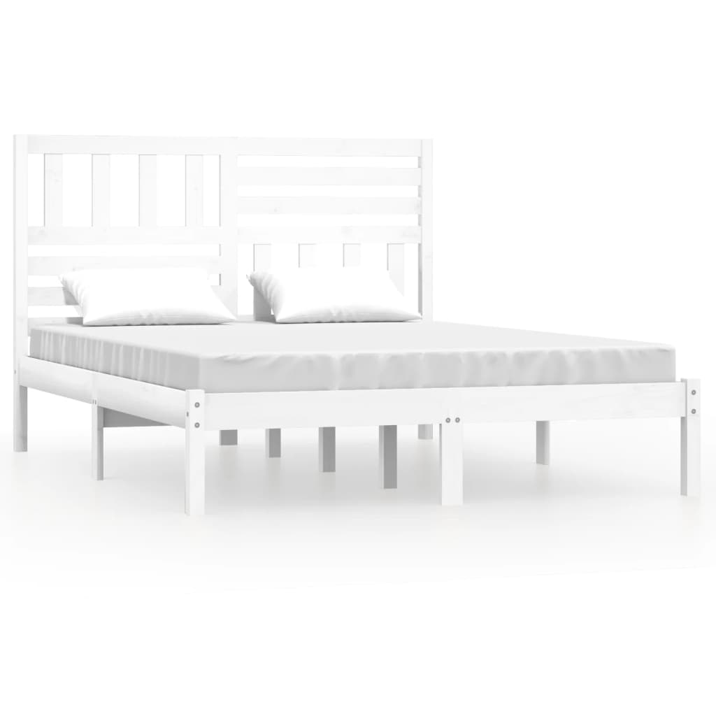 Giroletto Bianco in Legno Massello di Pino 160x200 cm | homemem39