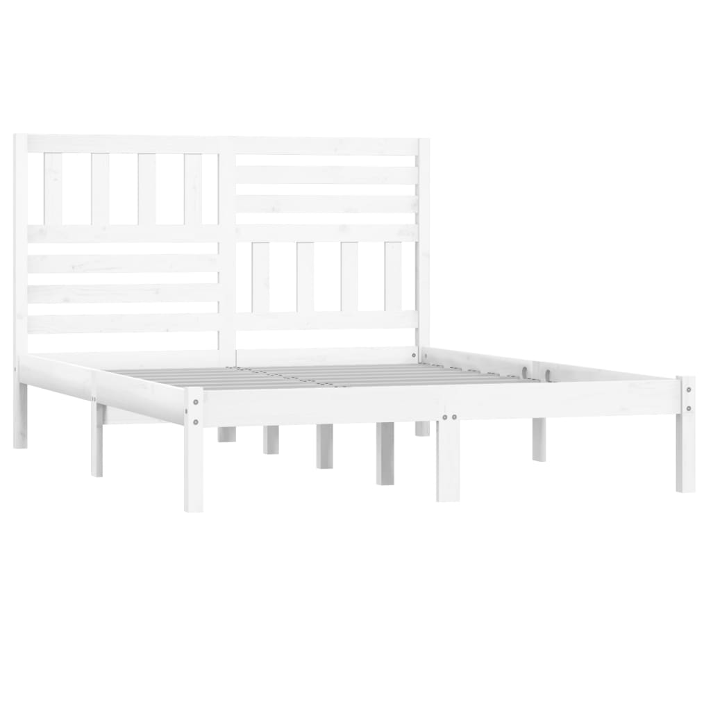 Giroletto Bianco in Legno Massello di Pino 160x200 cm | homemem39