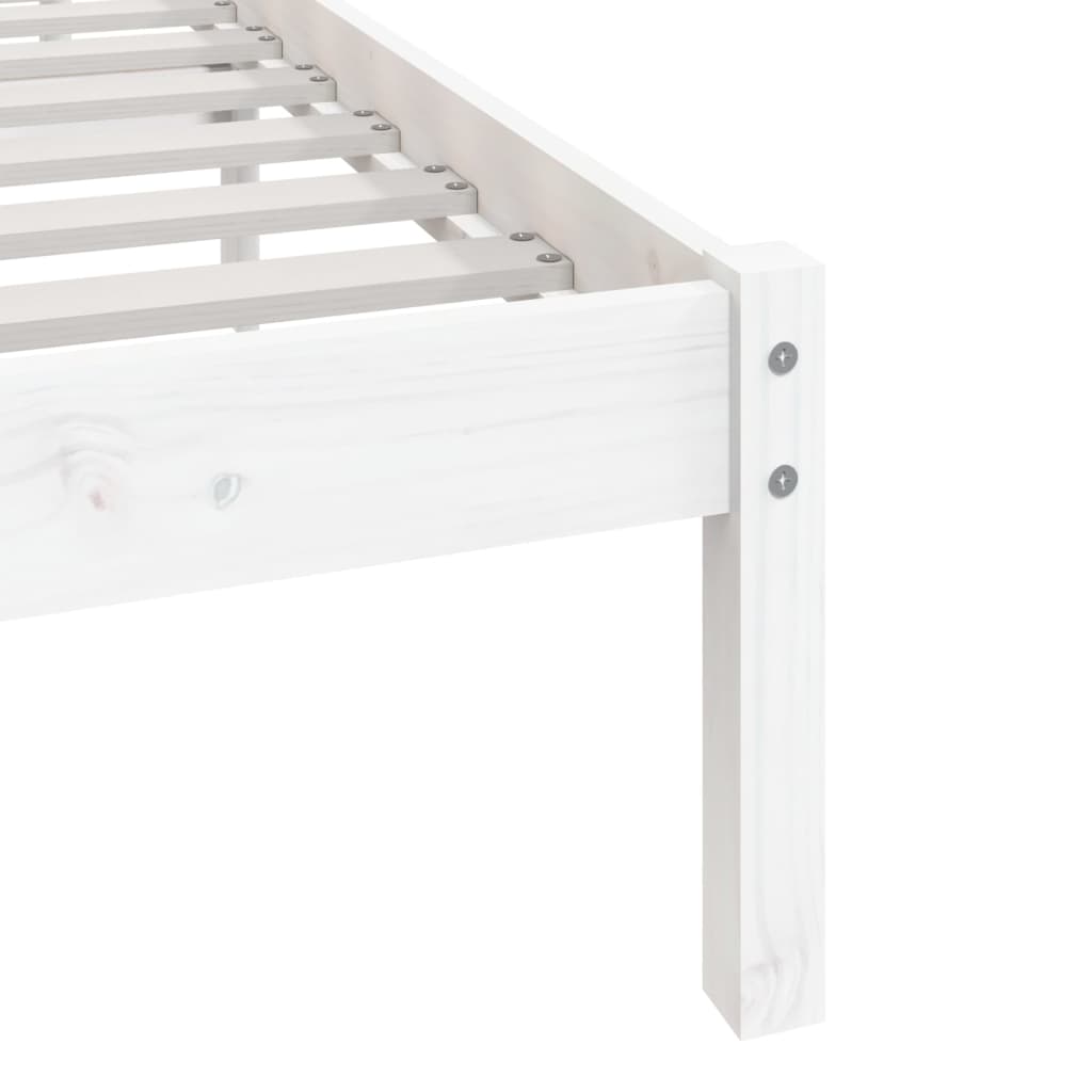 Giroletto Bianco in Legno Massello di Pino 160x200 cm | homemem39
