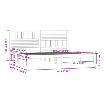 Giroletto senza Materasso 180x200 cm in Legno Massello di Pino | homemem39