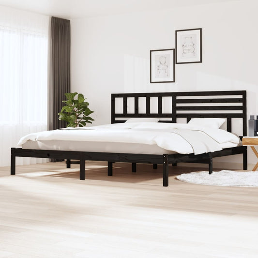Giroletto Nero in Legno Massello di Pino 200x200 cm | homemem39