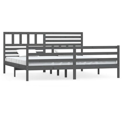 Giroletto Grigio in Legno Massello di Pino 200x200 cm | homemem39