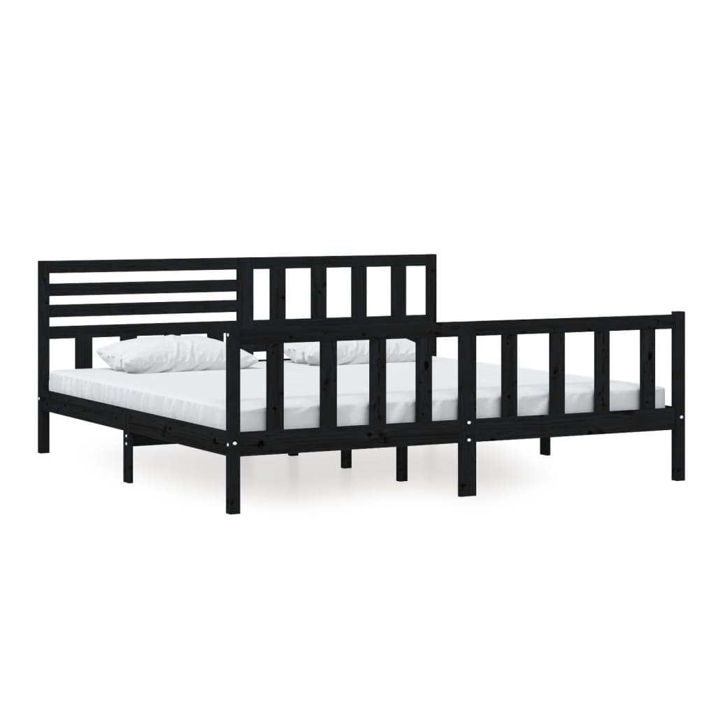 Giroletto Nero in Legno Massello 200x200 cm | homemem39