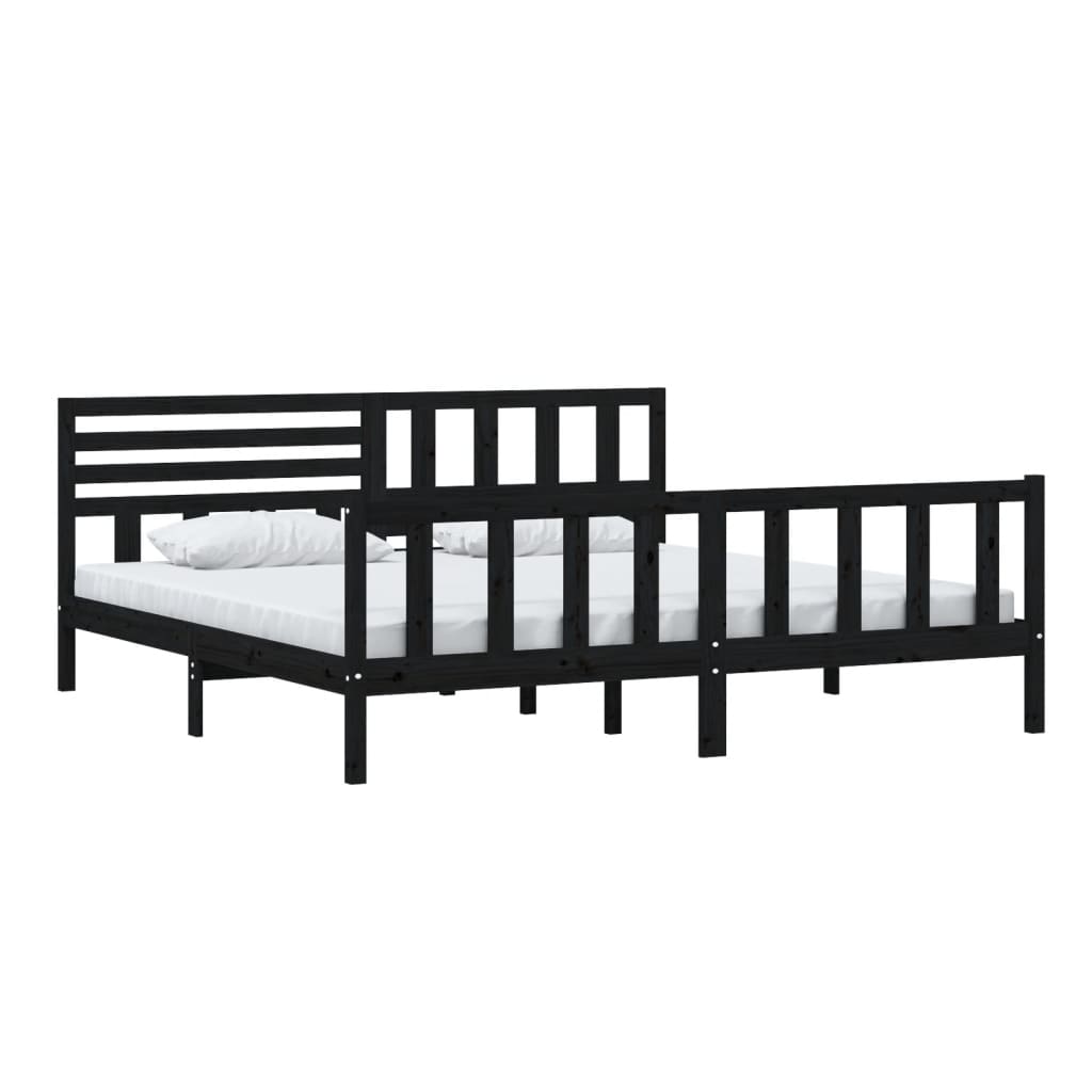 Giroletto Nero in Legno Massello 200x200 cm | homemem39
