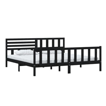 Giroletto Nero in Legno Massello 200x200 cm | homemem39