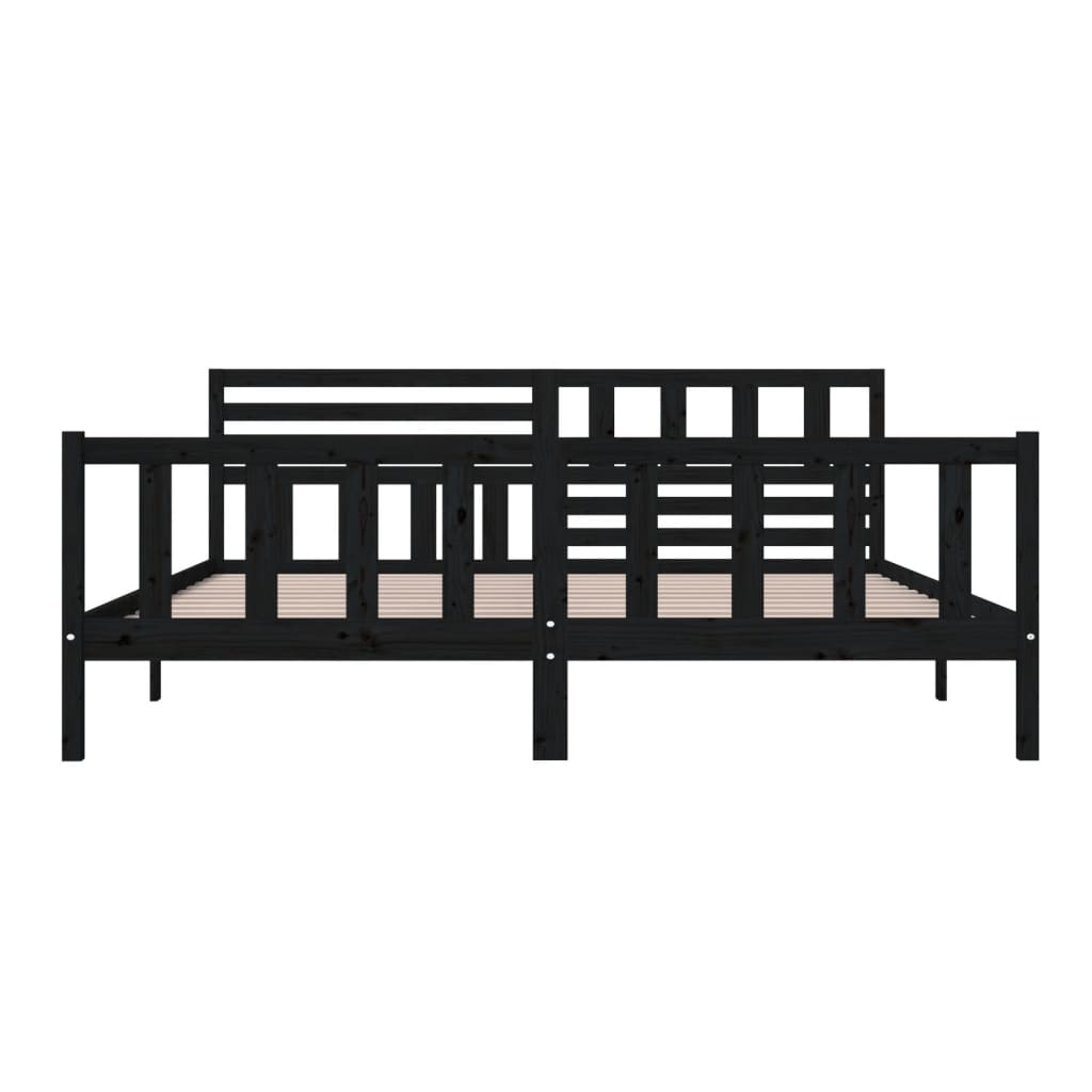 Giroletto Nero in Legno Massello 200x200 cm | homemem39