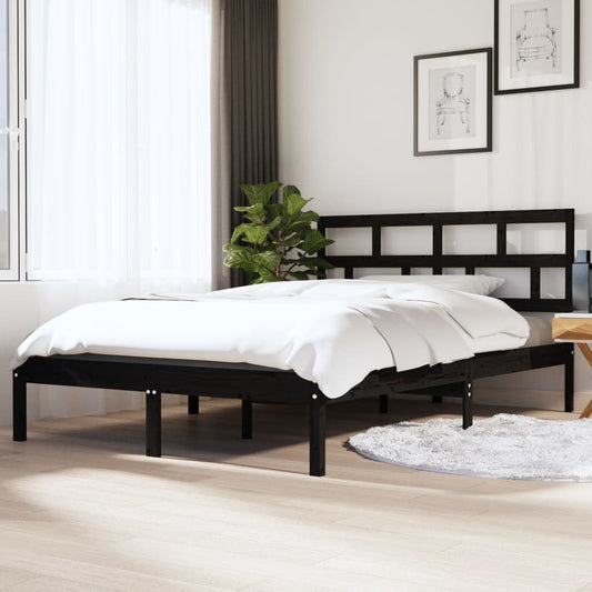 Giroletto Nero 135x190 cm Double in legno Massello | homemem39