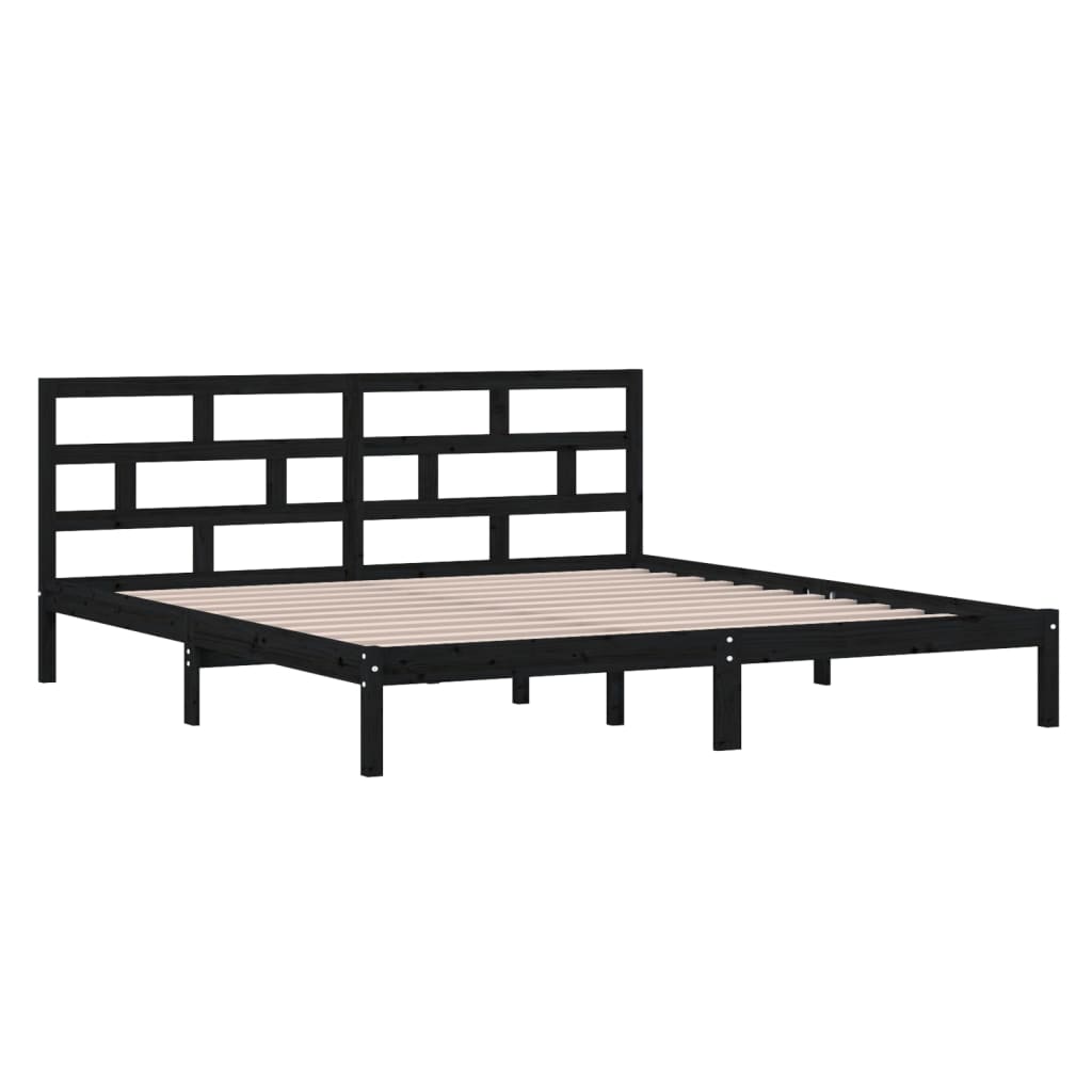 Giroletto Nero in Legno Massello di Pino 140x190 cm | homemem39