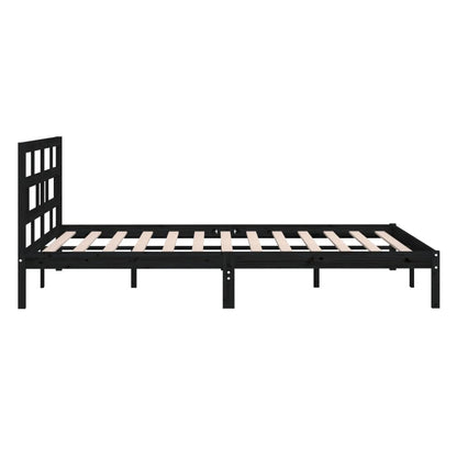 Giroletto Nero in Legno Massello di Pino 140x190 cm | homemem39