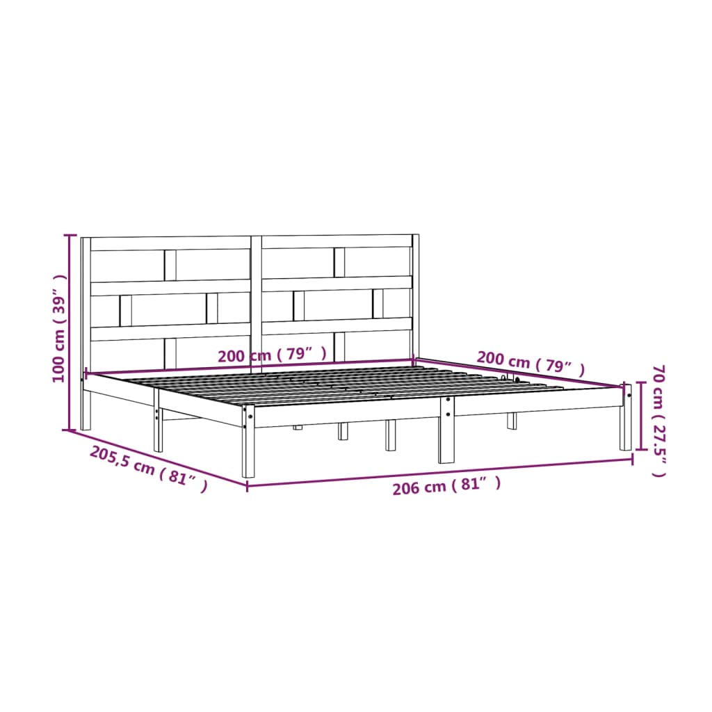Giroletto in Legno Massello di Pino 200x200 cm | homemem39
