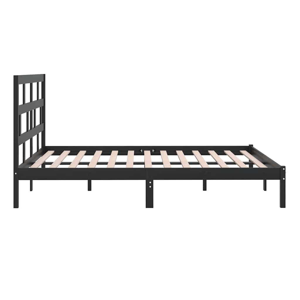 Giroletto Nero in Legno Massello di Pino 200x200 cm | homemem39