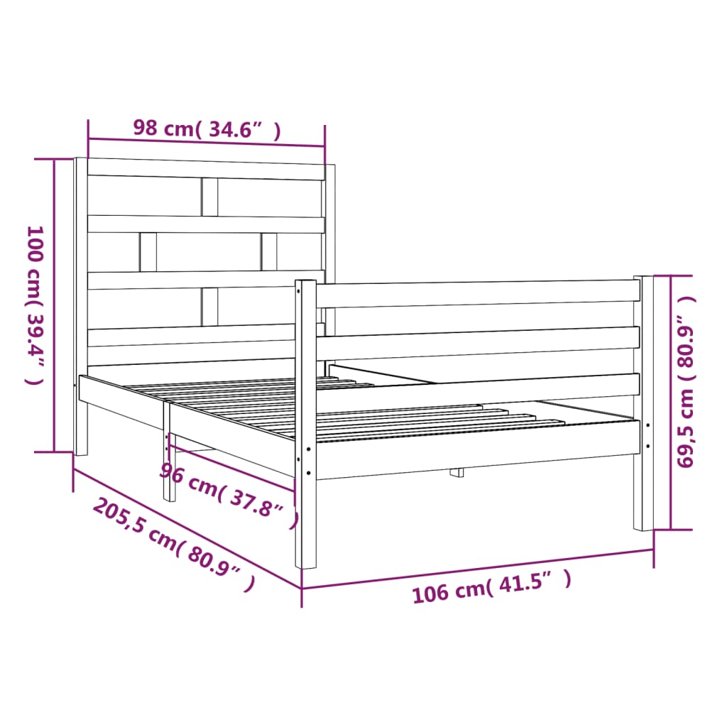 Giroletto in Legno Massello di Pino 100x200 cm | homemem39