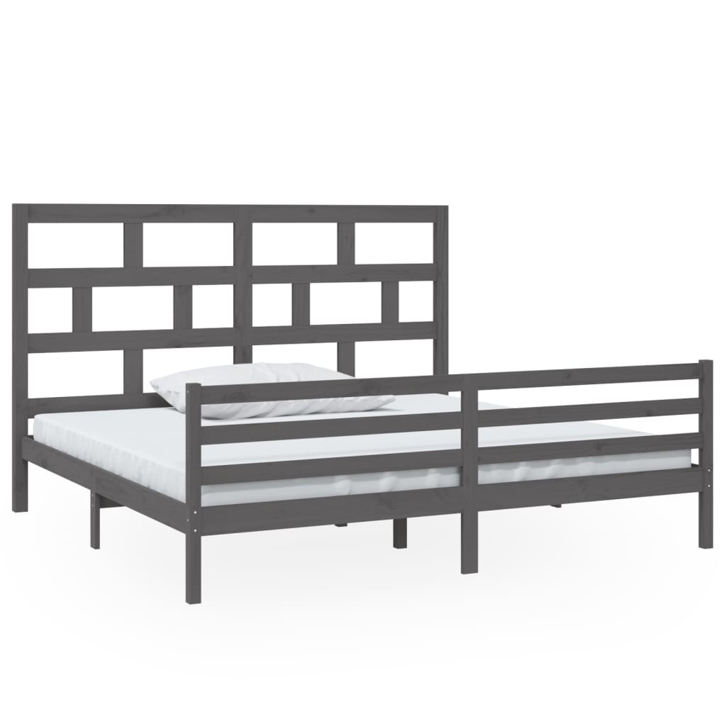 Giroletto Grigio in Legno Massello di Pino 200x200 cm | homemem39