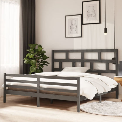Giroletto Grigio in Legno Massello di Pino 200x200 cm | homemem39