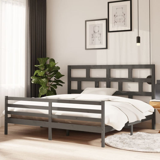Giroletto Grigio in Legno Massello di Pino 200x200 cm | homemem39