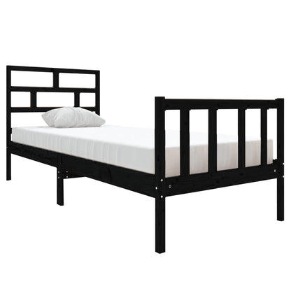 Giroletto in Legno Massello Nero 75x190 cm Small Single | homemem39