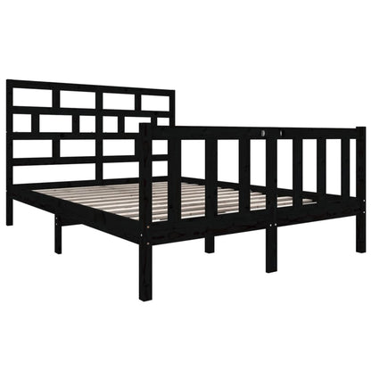 Giroletto Nero in Legno Massello 135x190 cm Double | homemem39