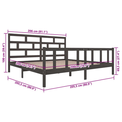 Giroletto Grigio in Legno Massello di Pino 200x200 cm | homemem39