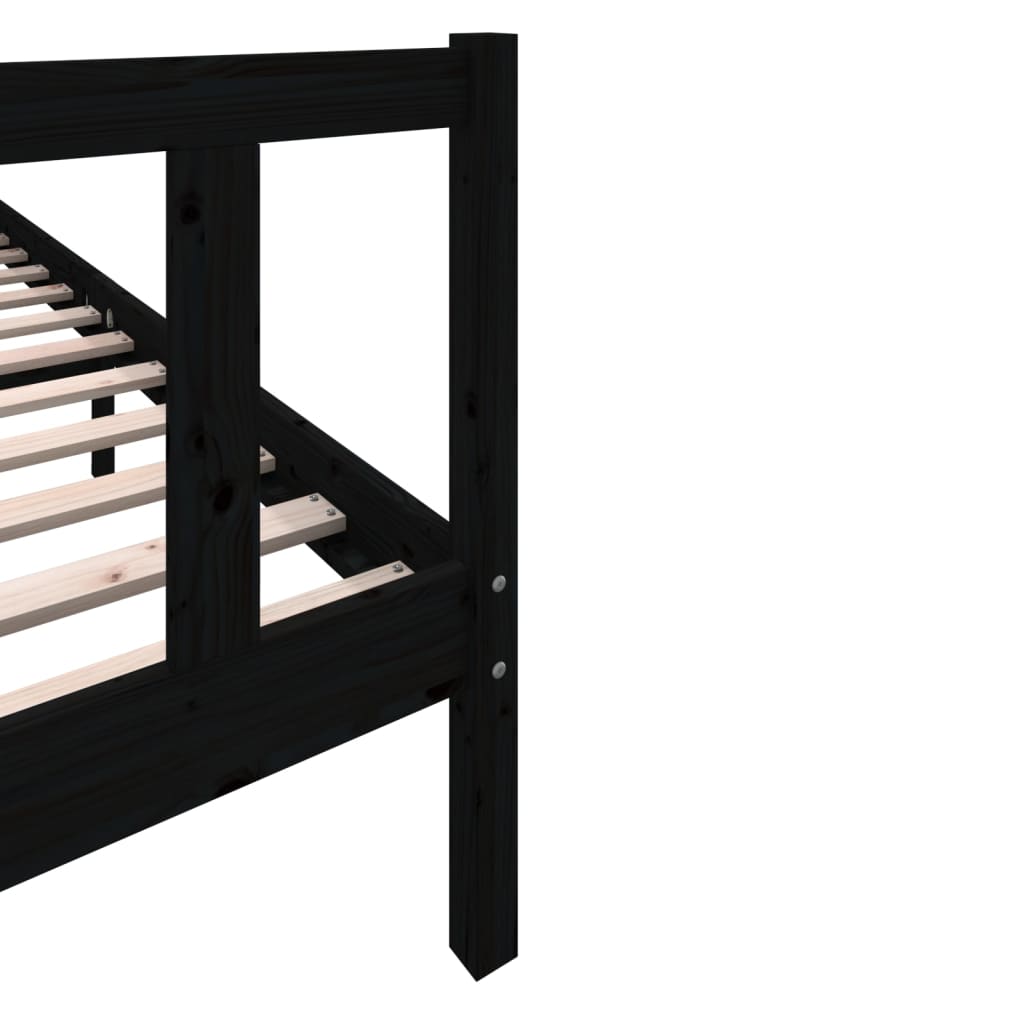 Giroletto Nero in Legno Massello di Pino 200x200 cm | homemem39