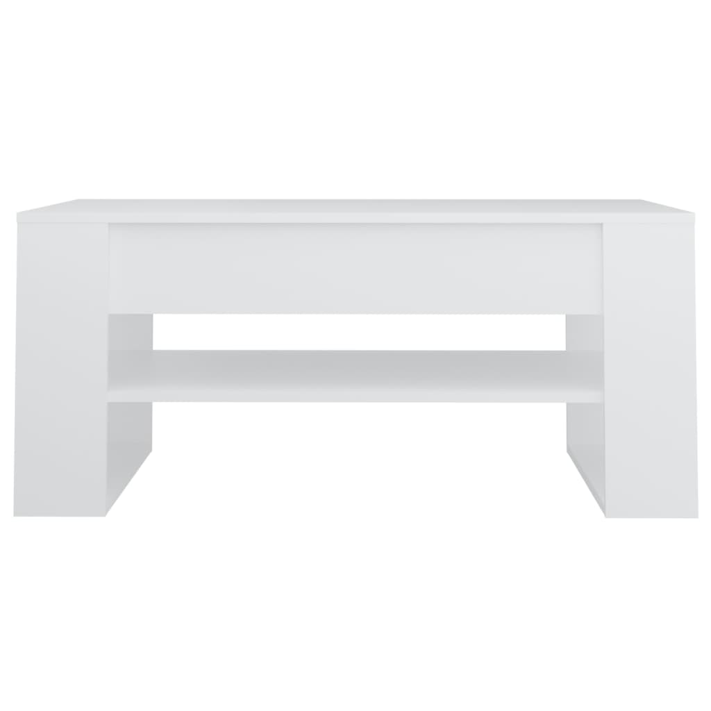 Tavolino da Salotto Bianco 102x55x45 cm in Legno Multistrato | homemem39