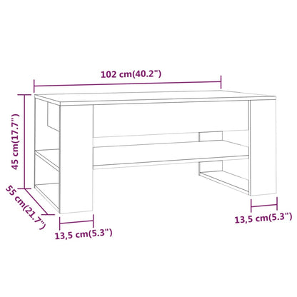 Tavolino Salotto Grigio Cemento 102x55x45 cm Legno Multistrato | homemem39