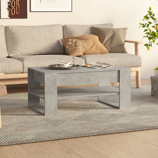 Tavolino Salotto Grigio Cemento 102x55x45 cm Legno Multistrato | homemem39