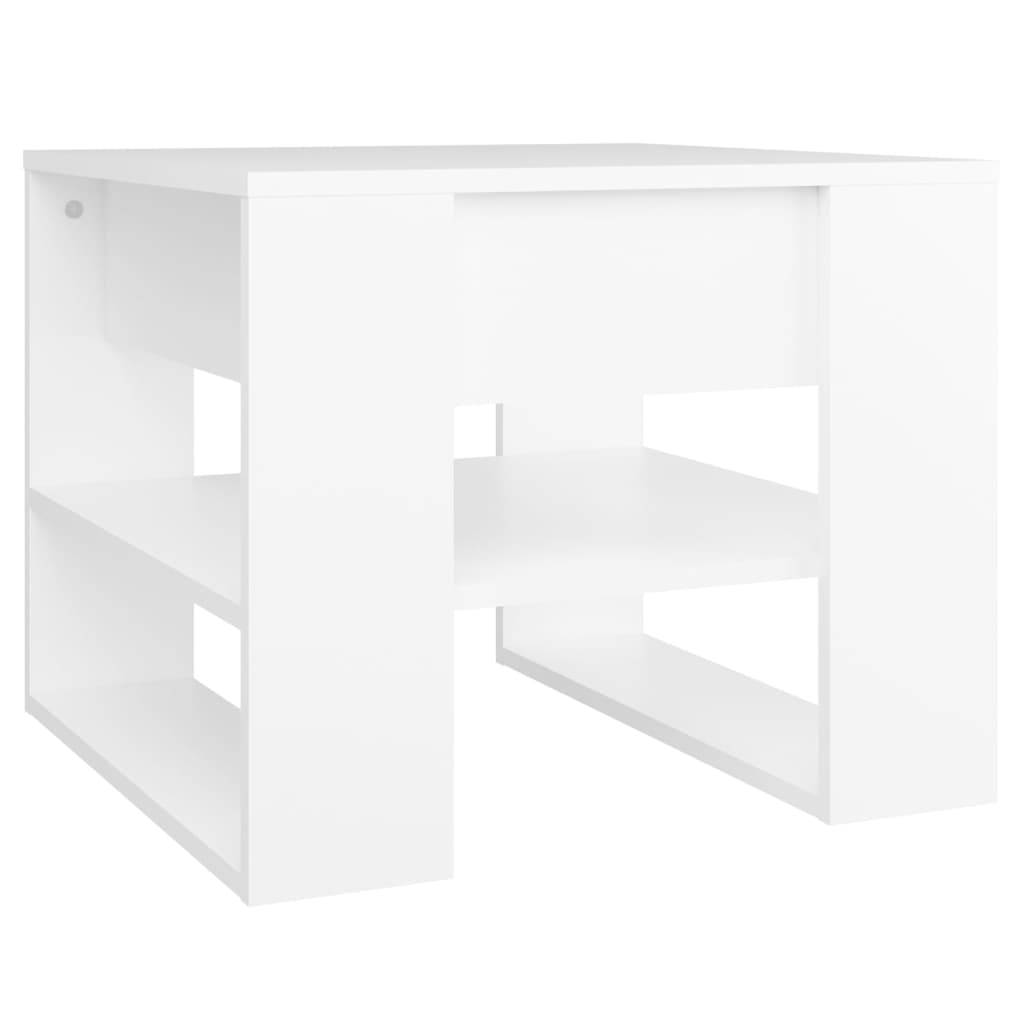 Tavolino da Salotto Bianco 55,5x55x45 cm in Legno Multistrato | homemem39