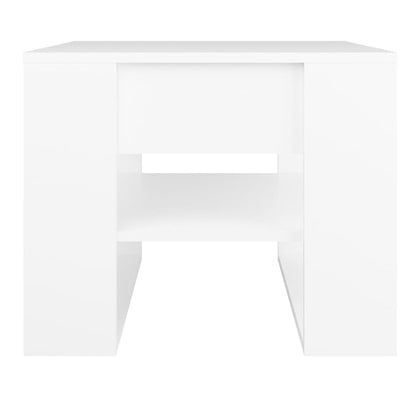 Tavolino da Salotto Bianco 55,5x55x45 cm in Legno Multistrato | homemem39