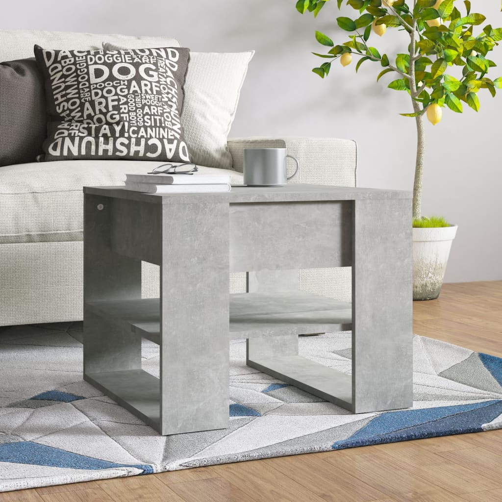 Tavolino Salotto Grigio Cemento 55,5x55x45 cm Legno Multistrato | homemem39