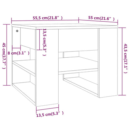 Tavolino Salotto Bianco Lucido 55,5x55x45 cm Legno Multistrato | homemem39