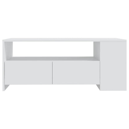 Tavolino da Salotto Bianco 102x55x42 cm in Legno Multistrato | homemem39