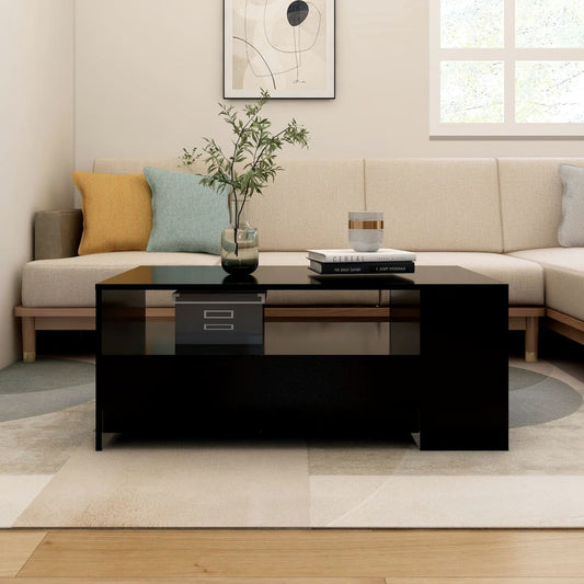 Tavolino da Salotto Nero 102x55x42 cm in Legno Compensato | homemem39