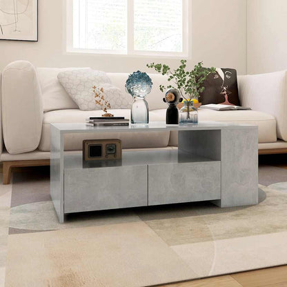 Tavolino Salotto Grigio Cemento 102x55x42 cm Legno Compensato | homemem39