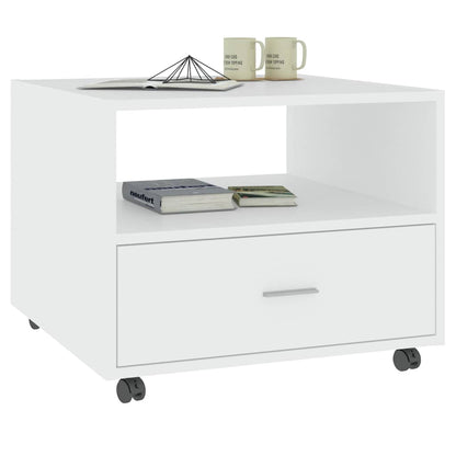 Tavolino da Salotto Bianco 55x55x40 cm in Legno Multistrato