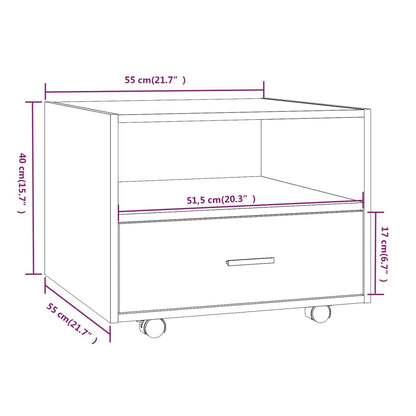 Tavolino da Salotto Bianco 55x55x40 cm in Legno Multistrato | homemem39