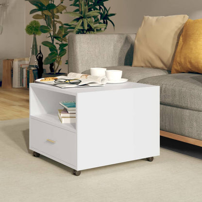 Tavolino da Salotto Bianco 55x55x40 cm in Legno Multistrato | homemem39
