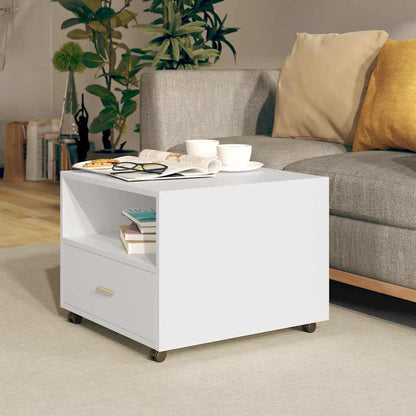 Tavolino da Salotto Bianco 55x55x40 cm in Legno Multistrato