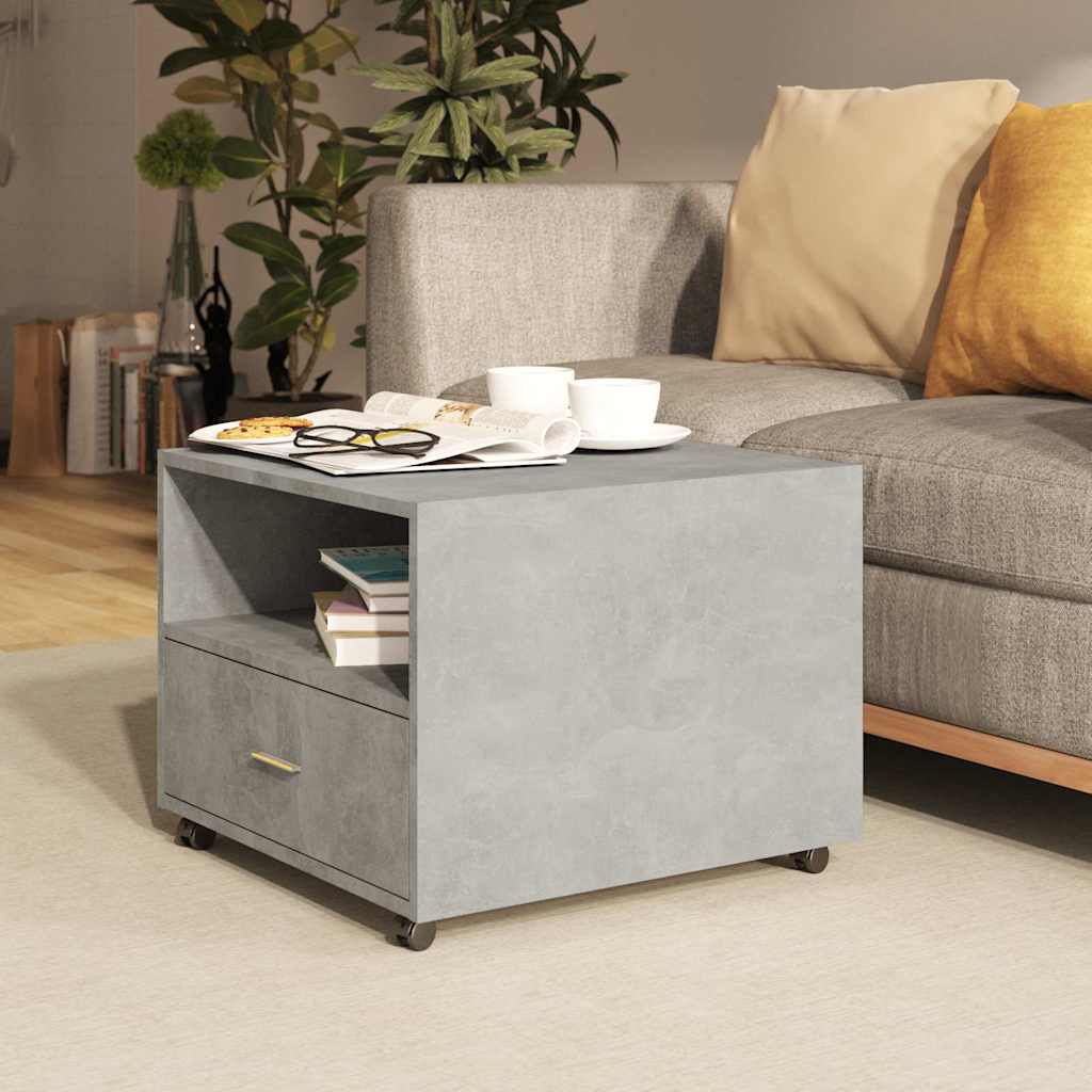 Tavolino Salotto Grigio Cemento 55x55x40 cm Legno Multistrato