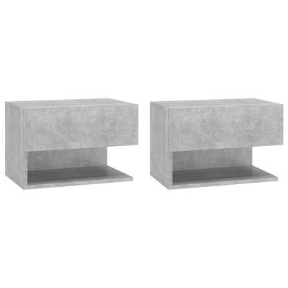 Comodini a Muro 2 pz Grigio Cemento - homemem39
