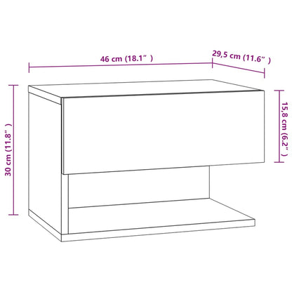 Comodini a Muro 2 pz Grigio Cemento - homemem39