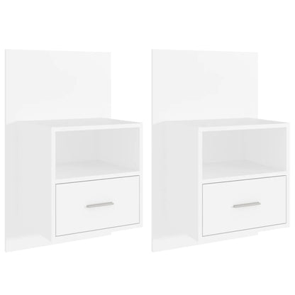 Comodini a Parete 2 pz Bianchi - homemem39