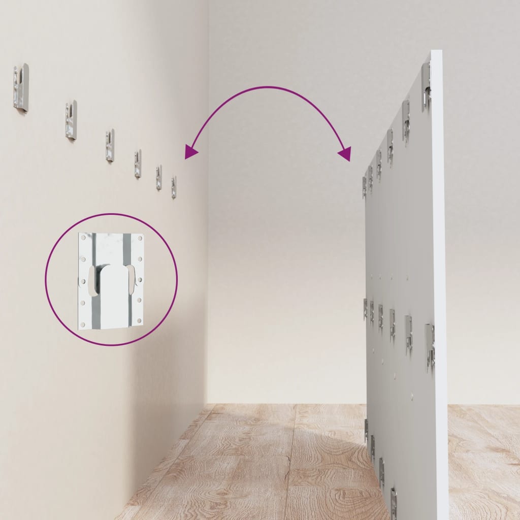 Testiera per Letto Bianca 200x1,5x80 cm in Legno Multistrato - homemem39