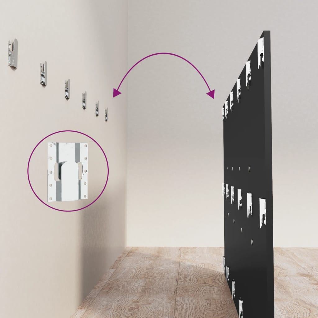 Testiera per Letto Nera 200x1,5x80 cm in Legno Multistrato - homemem39