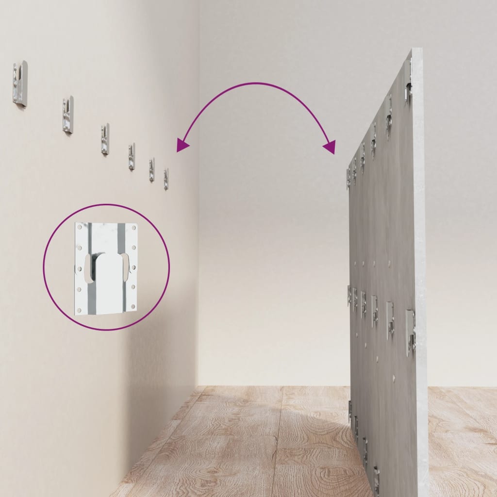 Testiera Letto Grigio Cemento 200x1,5x80cm in Legno Multistrato - homemem39