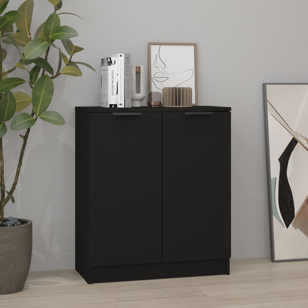 Credenza Nera 60x30x70 cm in Legno tecnico - homemem39