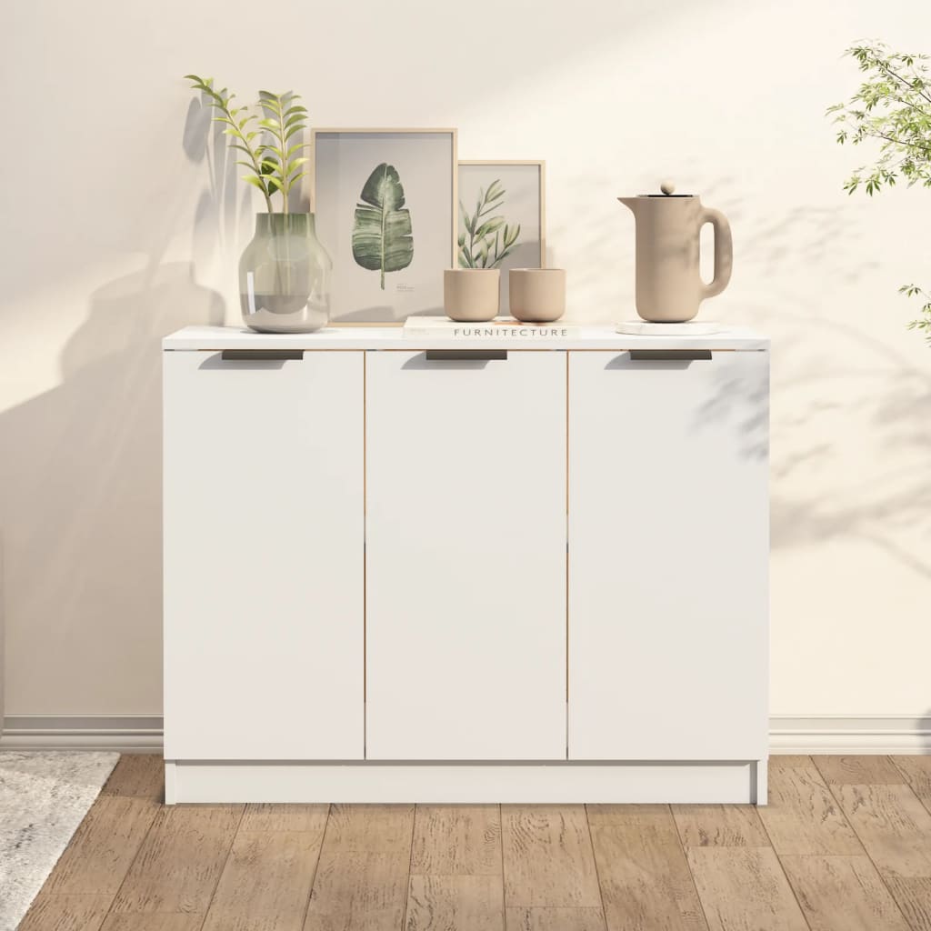 Credenza Bianca 90,5x30x70 cm in Legno Multistrato - homemem39