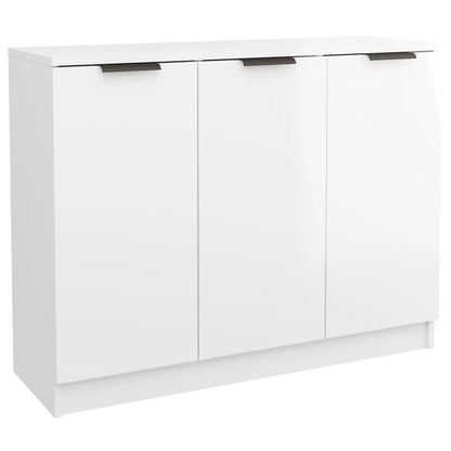 Credenza Bianco Lucido 90,5x30x70 cm in Legno Multistrato - homemem39