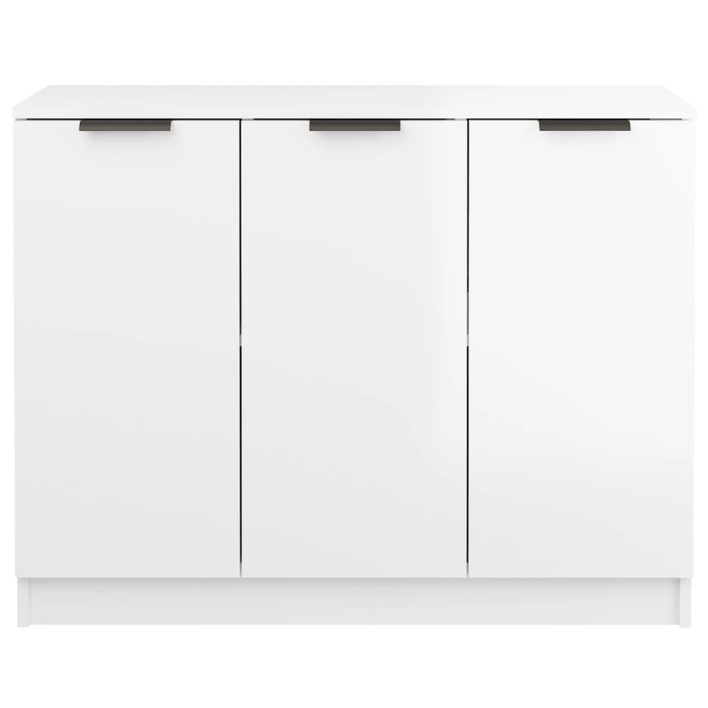 Credenza Bianco Lucido 90,5x30x70 cm in Legno Multistrato - homemem39