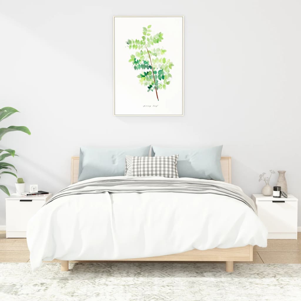 Comodini 2 pz Bianco Lucido 40x39x40 cm - homemem39