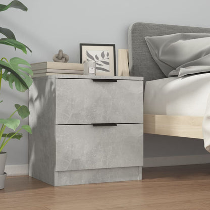 Comodini 2pz Grigio Cemento in Legno Multistrato
